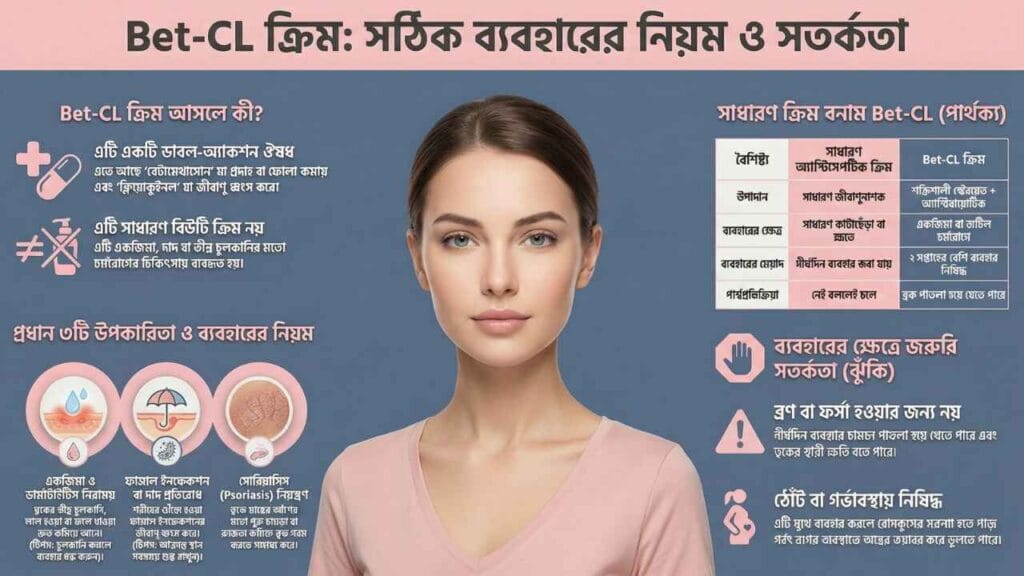 Bet-CL Cream কী? ব্যবহার, উপাদান, পার্শ্বপ্রতিক্রিয়া ও সতর্কতা 1 Bet CL Cream
