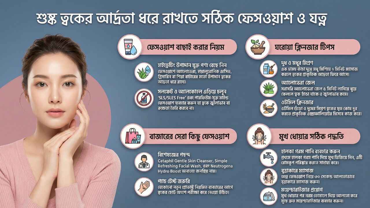 Face wash and care for dry skin