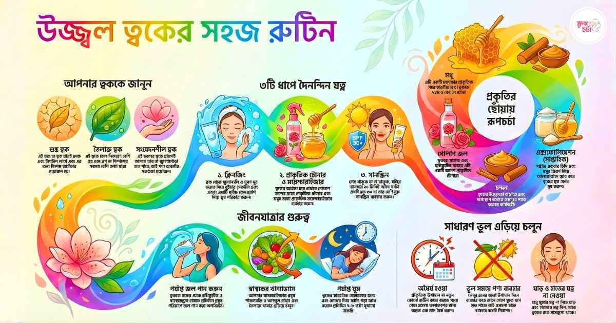 উজ্জ্বল ত্বকের সহজ রুটিন