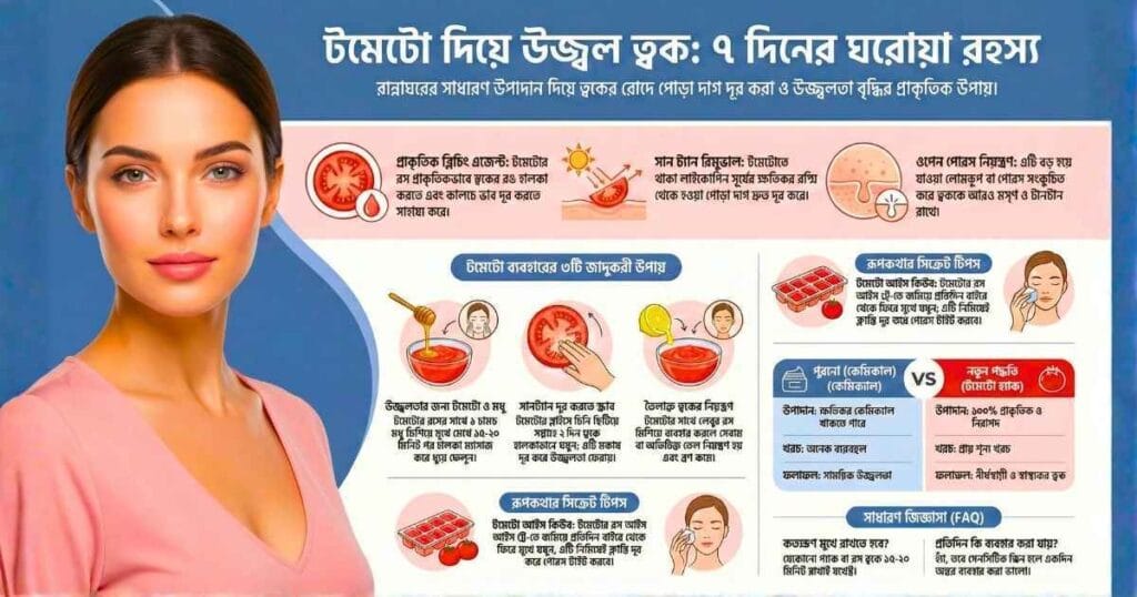 টমেটো দিয়ে উজ্জ্বল ত্বকের রহস্য