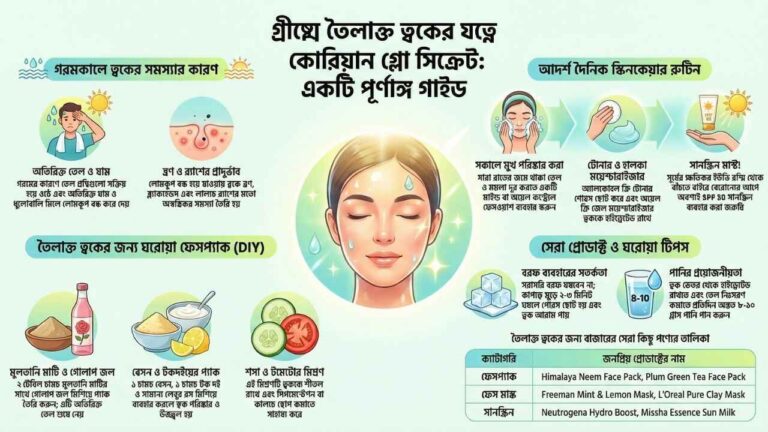 Oily skin care in summer and Korean glow face pack guide